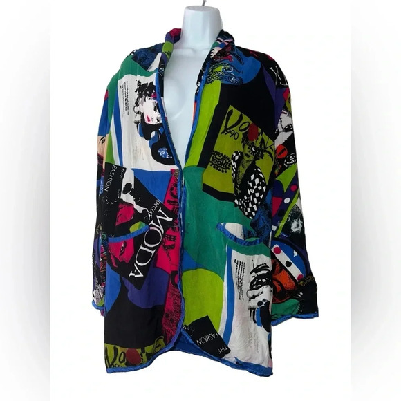 Symbol 2000 abstract art women’s 100% rayon blazer fully lined - Picture 1 of 8